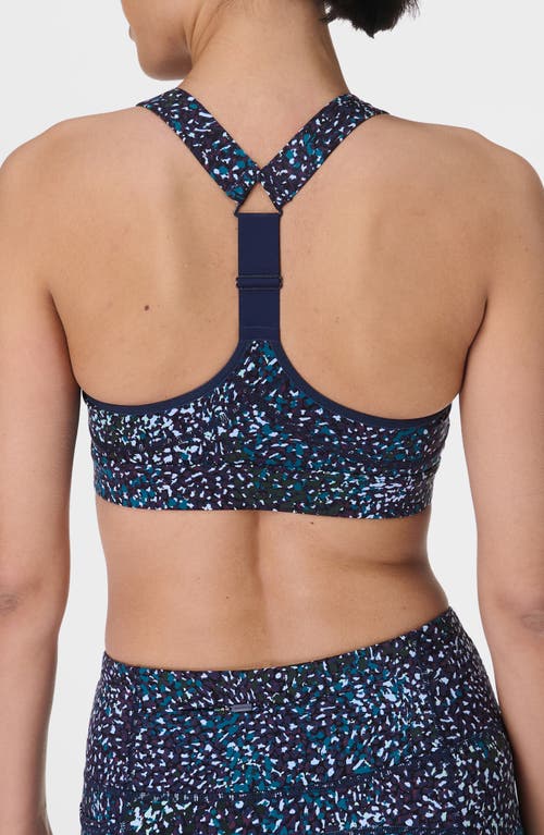 Shop Sweaty Betty Power Medium Support Sports Bra In Blue Aurora Print