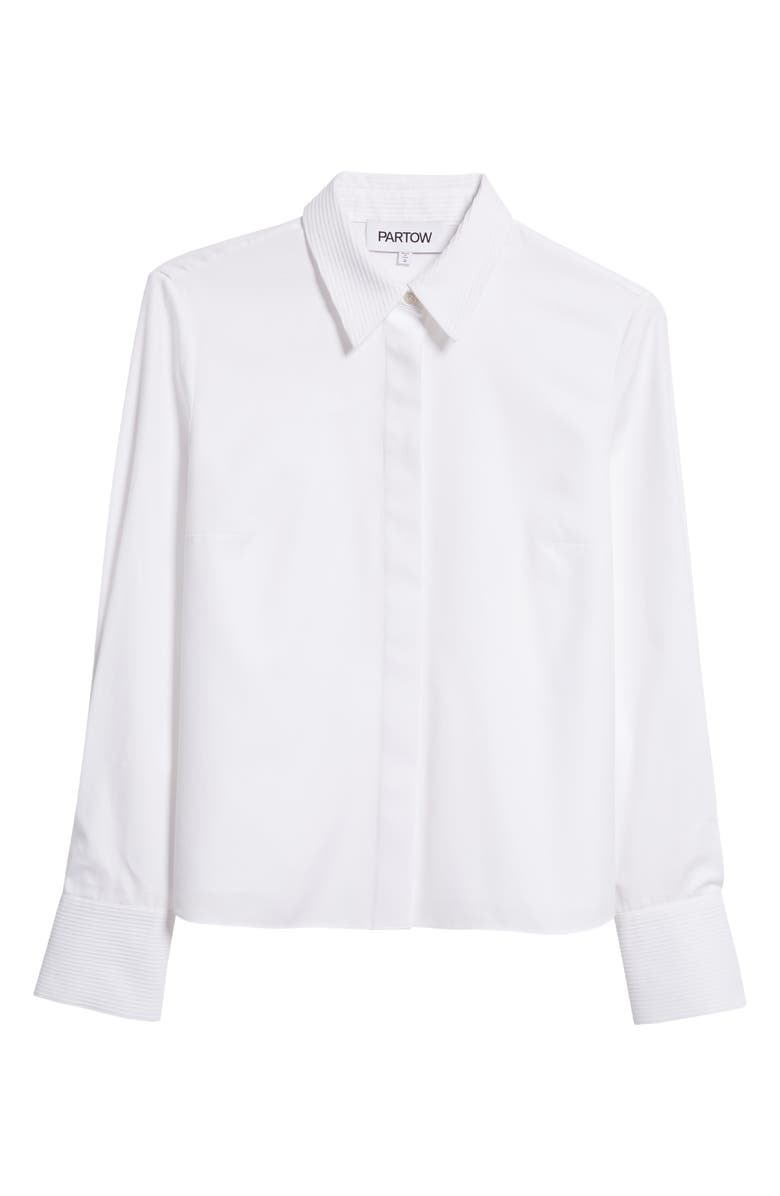 PARTOW Brooks Cotton Button-Up Shirt, Alternate, color, White