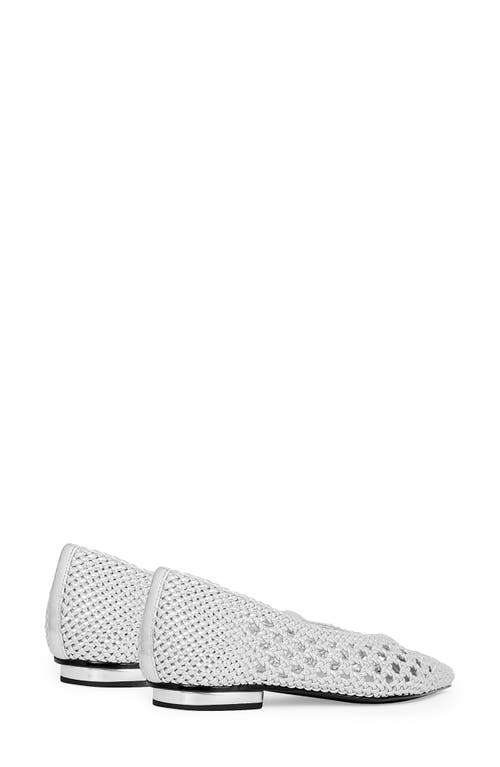 Rebecca Minkoff Bellerina Pointed Cap Toe Flat In Silver