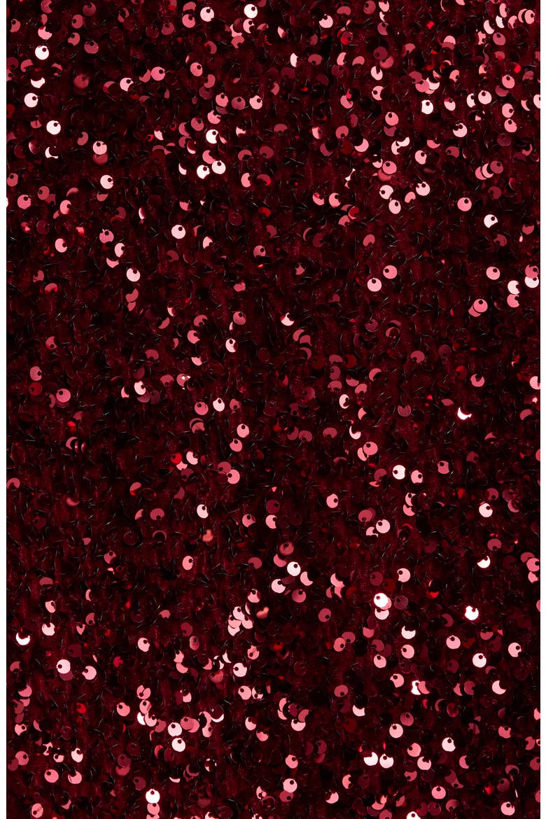 Strapless Sequin Minidress, Alternate, color, WINE