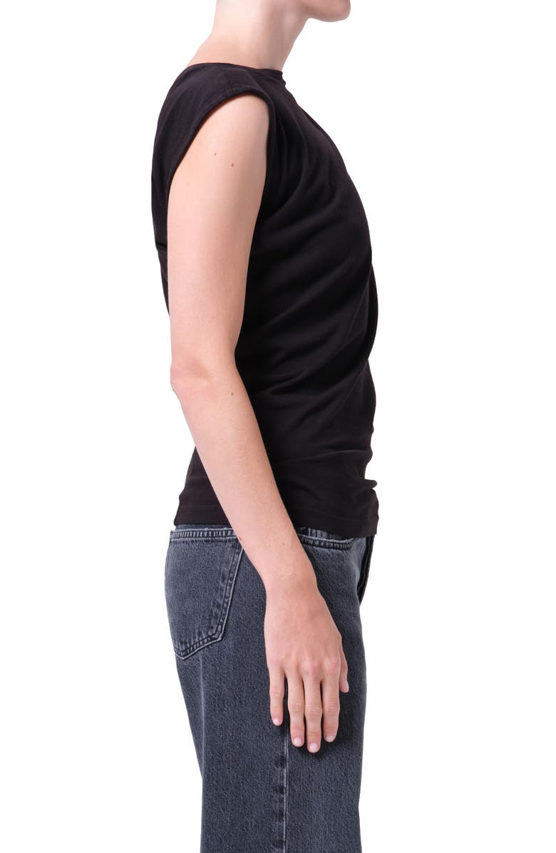 AGOLDE Beth Asymmetric Top, Alternate, color, Black