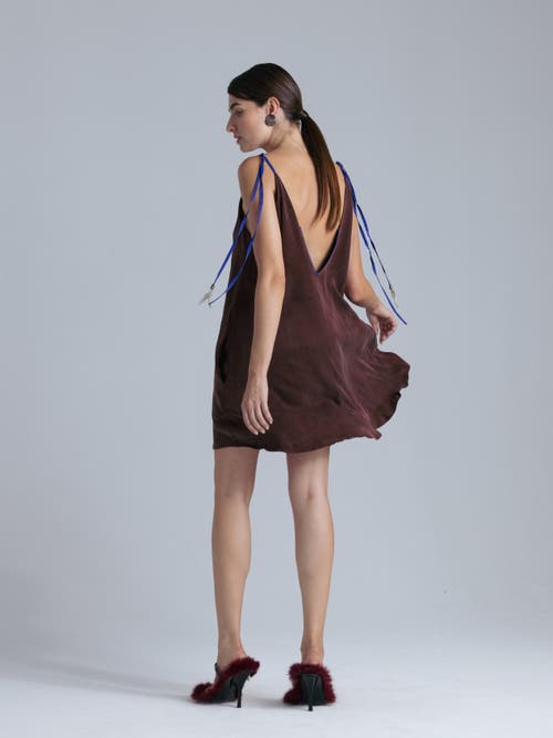 Alas Cupro Dress In Burgundy