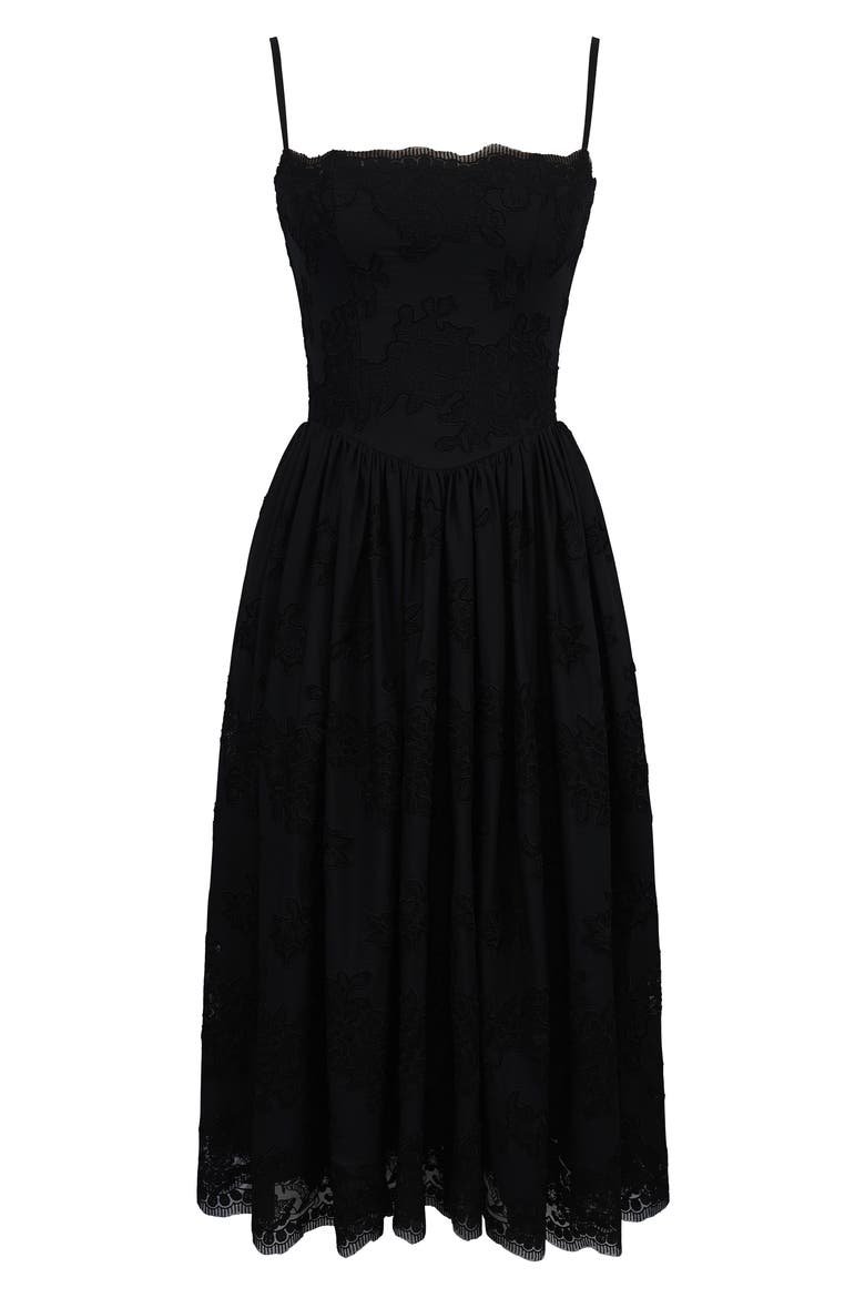 Chloe Broderie Anglaise Party Dress, Alternate, color, BLACK