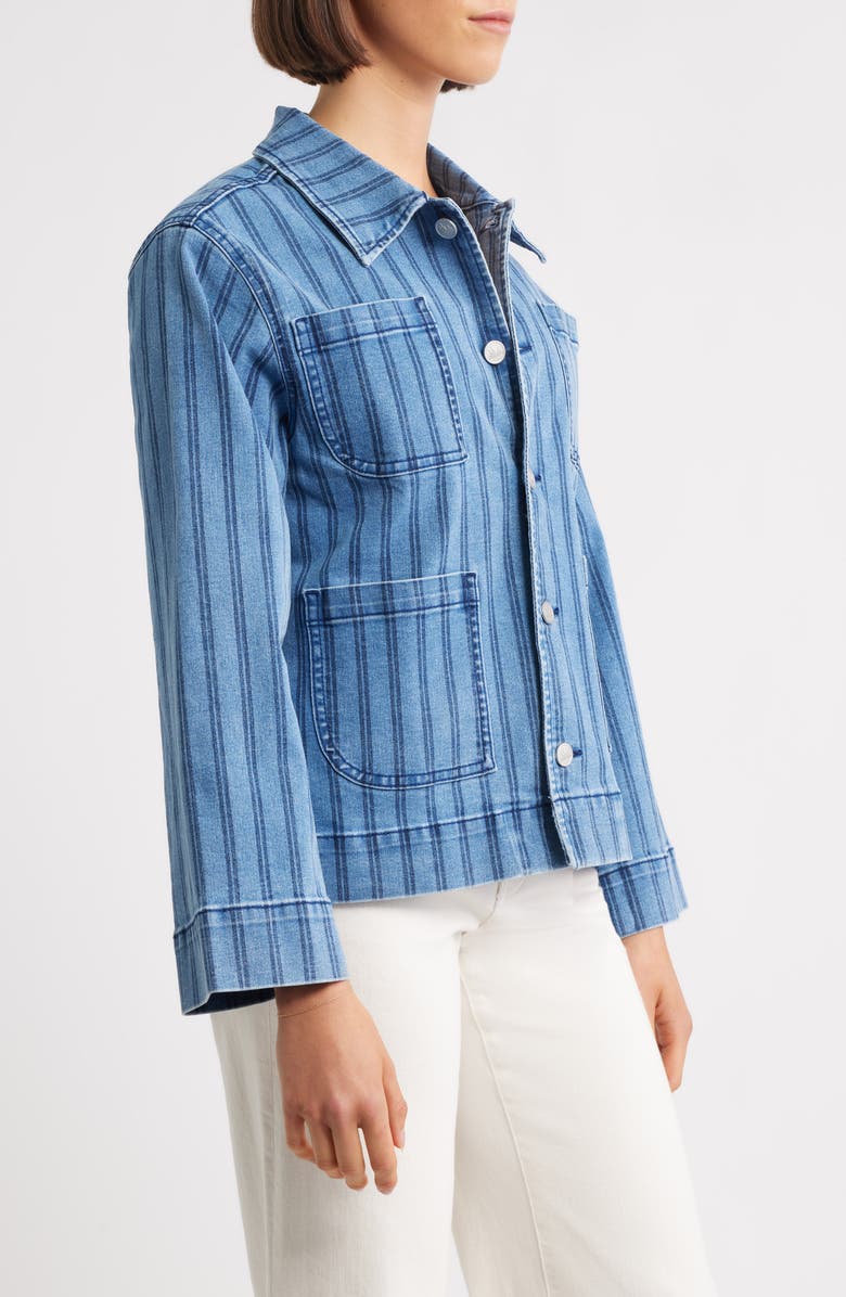 CITY BLUES Stripe Denim Jacket, Alternate, color, Indigo