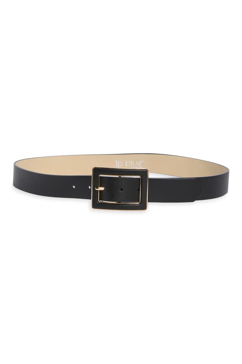 Faux Leather Belt, Main, color, BLACK