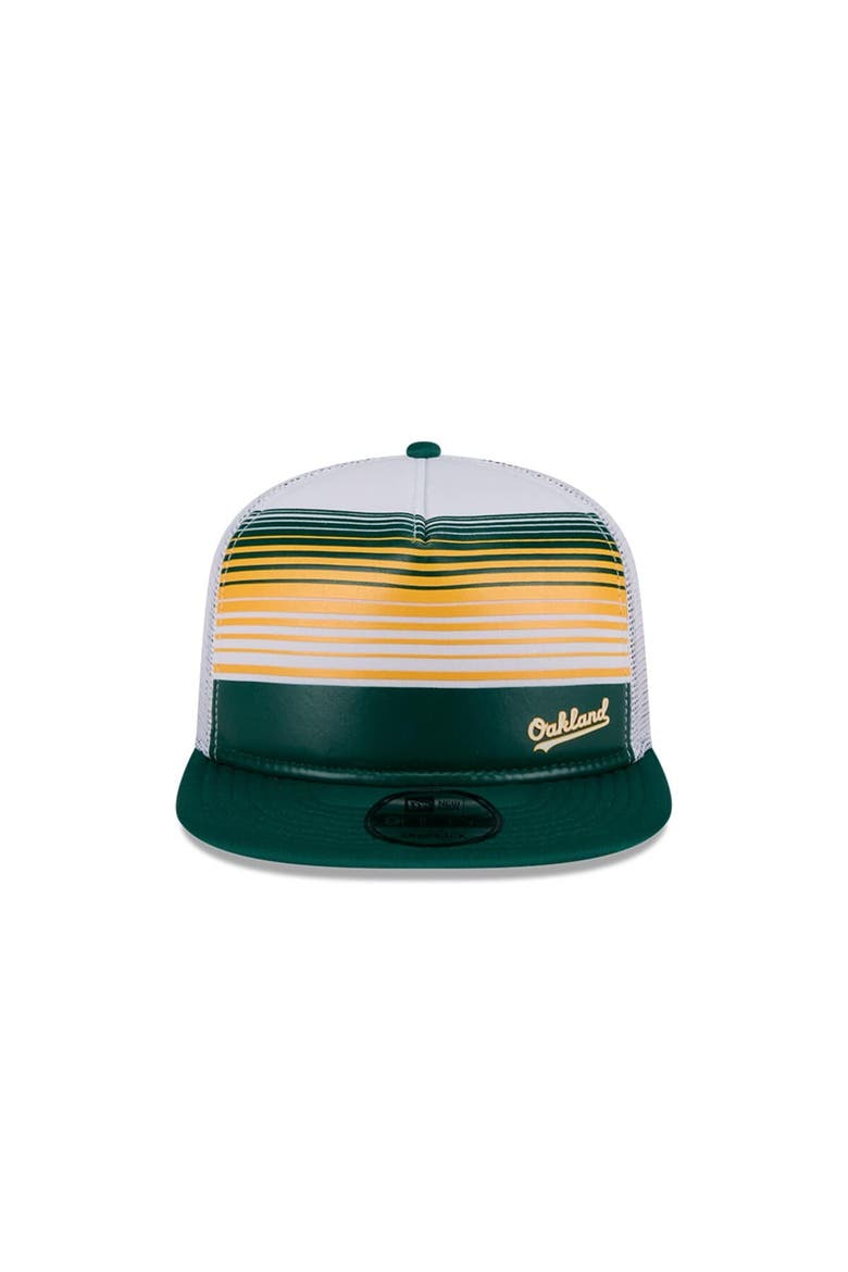 Men's New Era Green Oakland Athletics Cooperstown Collection Team Horizon 9FIFTY A-Frame Trucker Snapback Hat, Alternate, color, Green