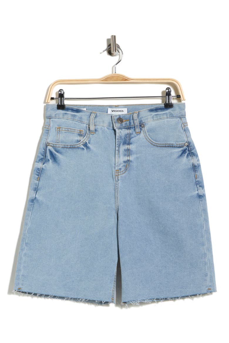 Cutoff Denim Bermuda Shorts, Alternate, color, LIGHT WASH