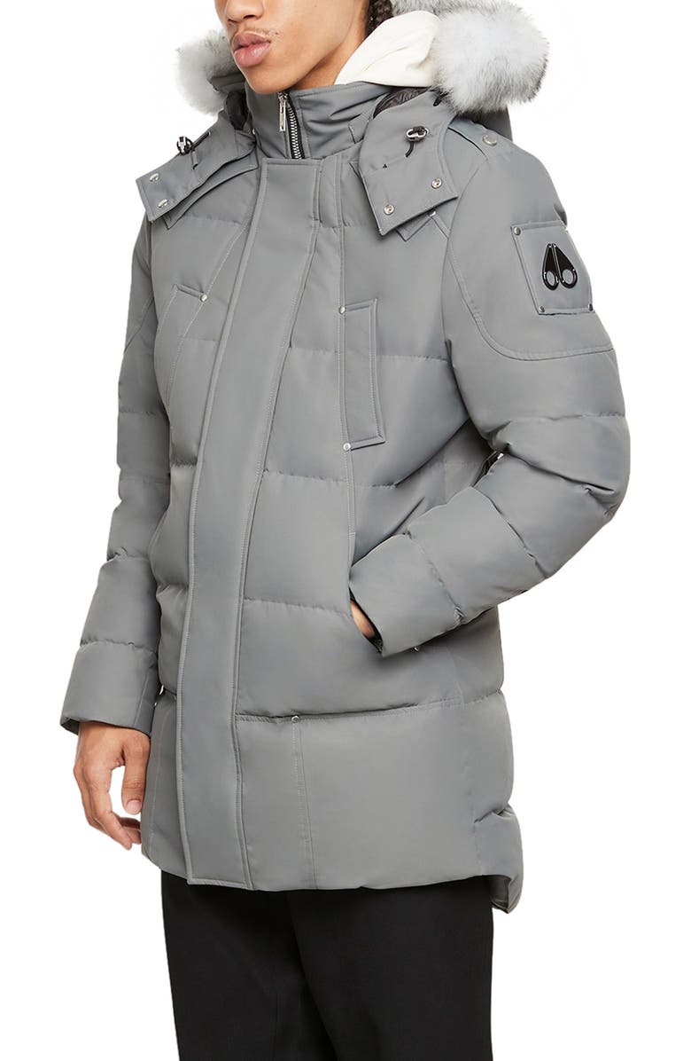 Moose Knuckles Cloud Neoshear Water Repellent Down Parka with Faux Fur Trim, Main, color,