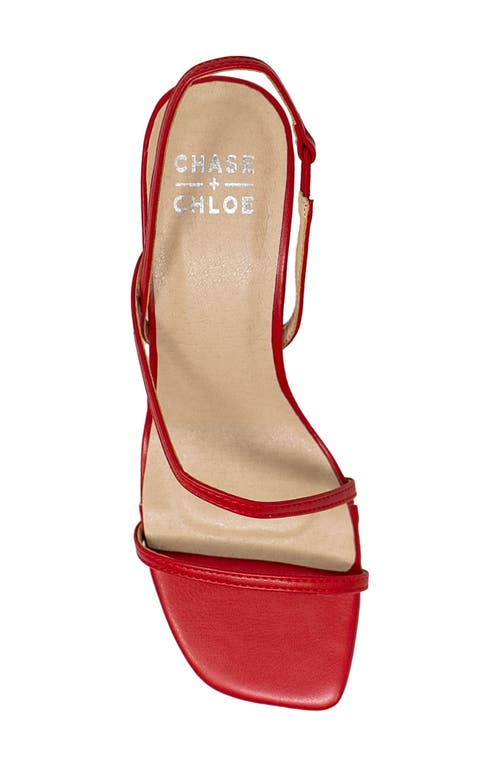 Chase & Chloe Chase And Chloe Nailee Kitten Heel Sandal In Red