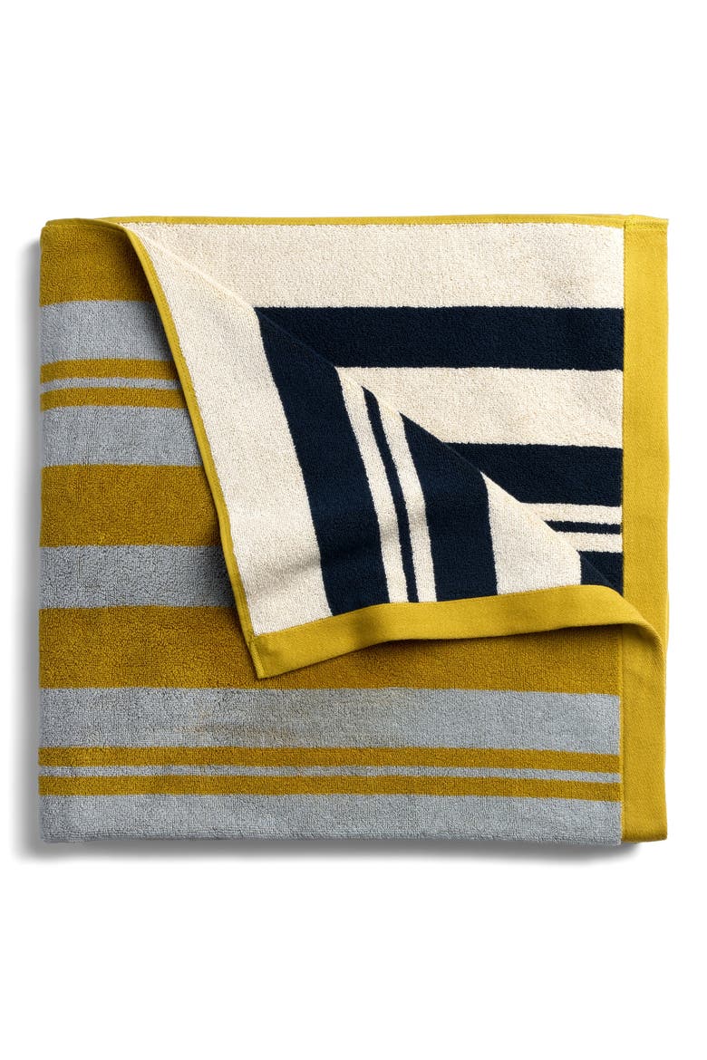 Casita Stripe Beach Towel, Main, color, CITRON AND SKY