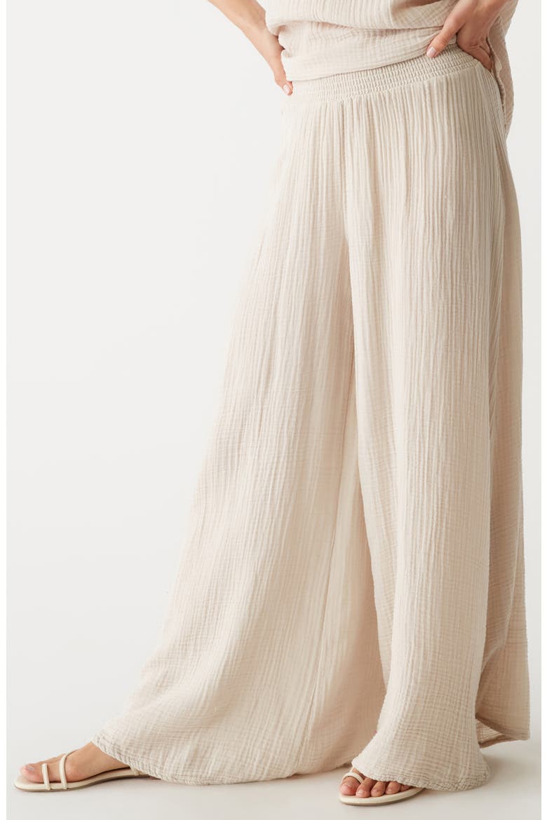 Simba Smocked Waist Wide Leg Pants, Alternate, color, CEMENT