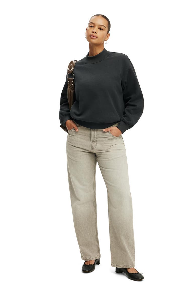 Women's Mock Neck Sweatshirt, Alternate, color, Shadowstone
