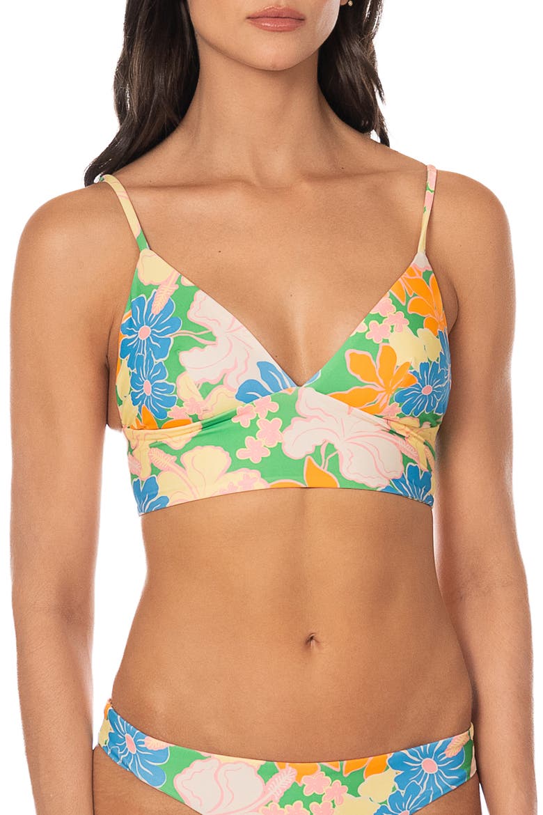 Tropic Lei Mirage Reversible Bikini Top, Main, color, OPEN GREEN
