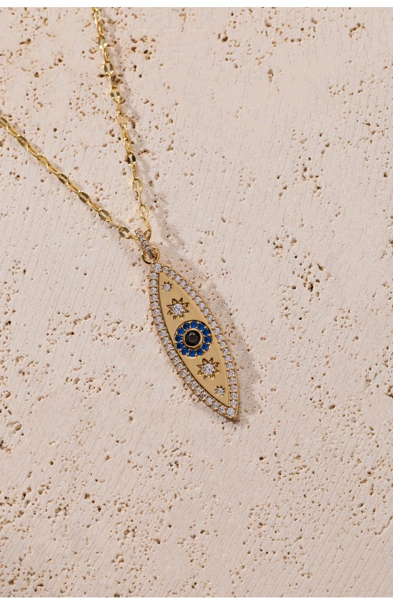 Alex and Ani Festival Stranded Evil eye necklace, Alternate, color, Gold