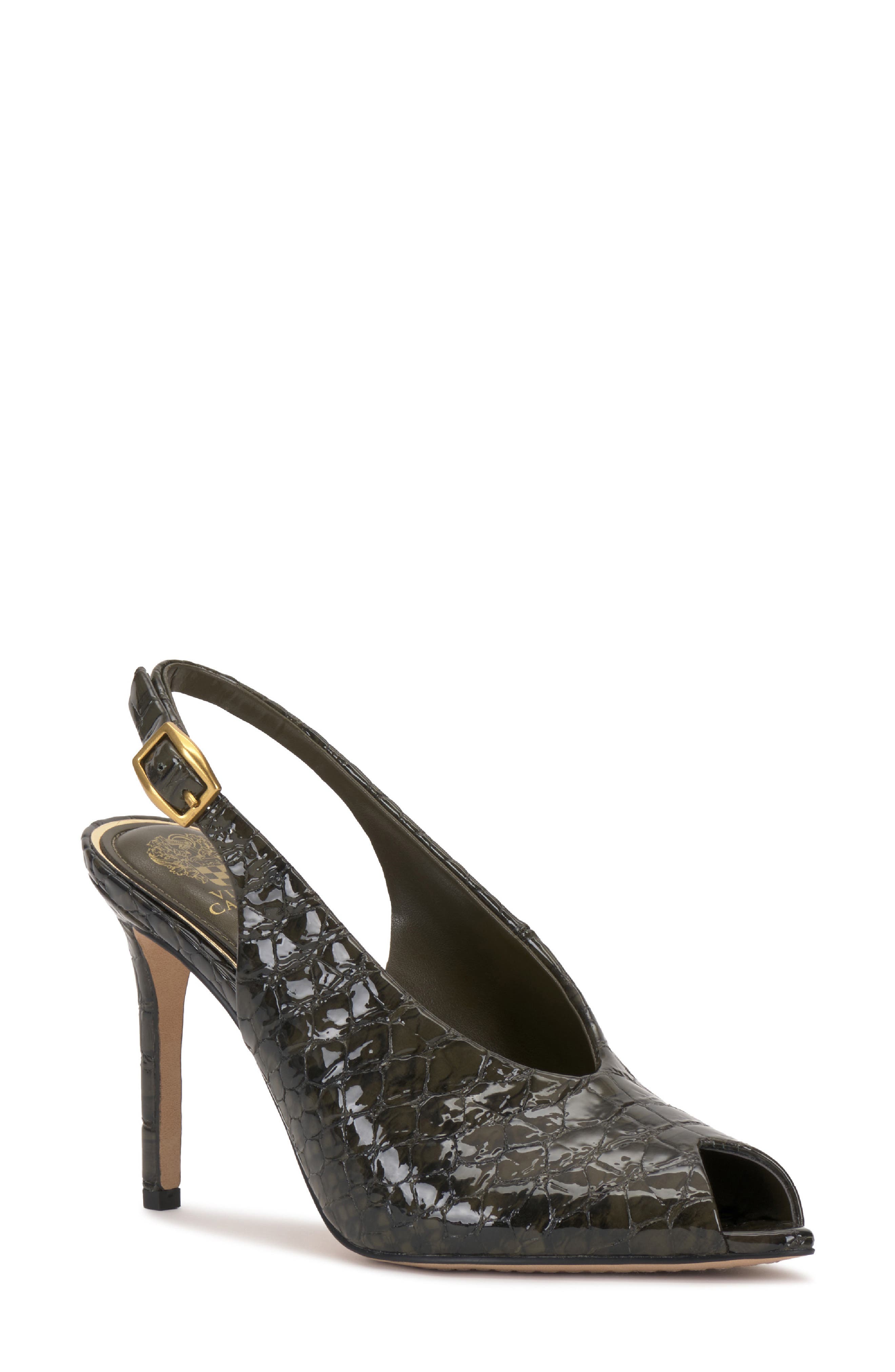 Helenza Peep Toe Slingback Pump, Main, color, DEEP FOREST