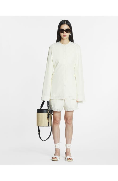 Lanvin Cotton Peplum Shorts In Off White