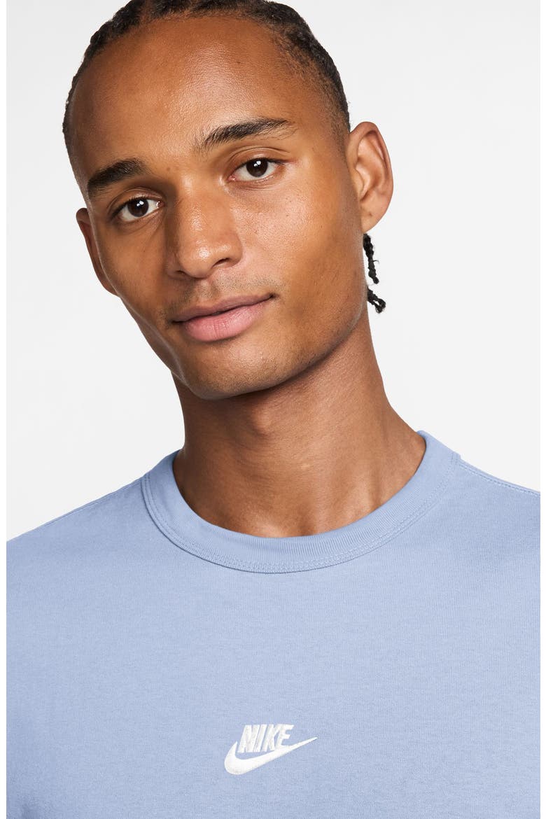 Sportswear Embroidered Swoosh Cotton T-Shirt, Alternate, color, HYDROGEN BLUE