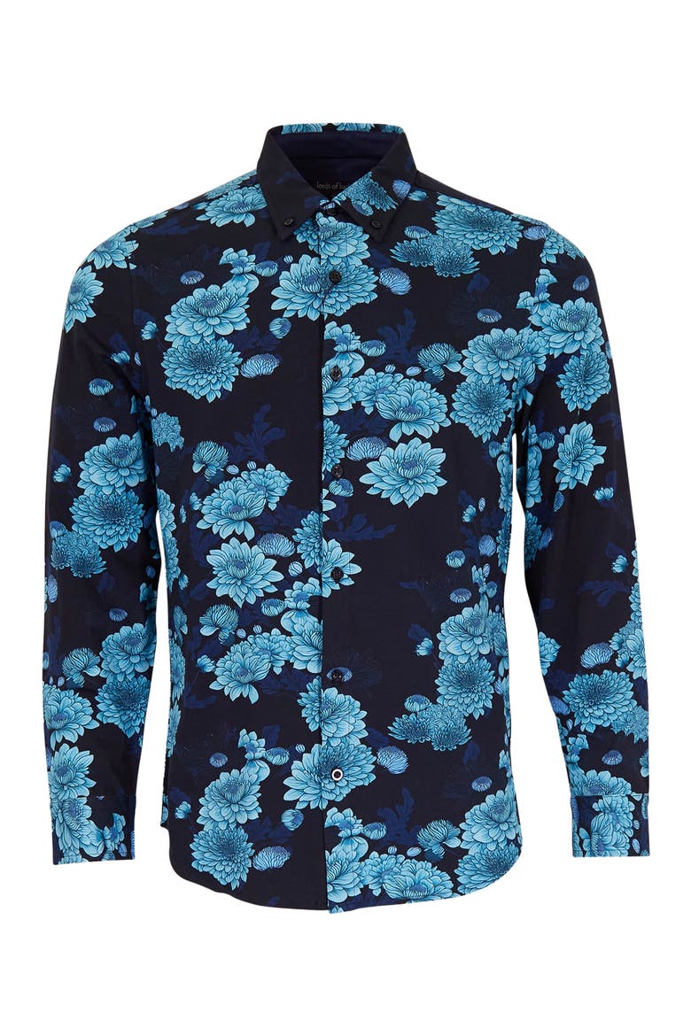 Sawyer Knit Button-Up Shirt, Alternate, color, Serious Floral Navy