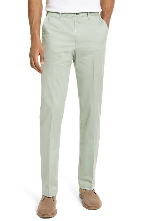 Stretch Cotton Flat Front Pants