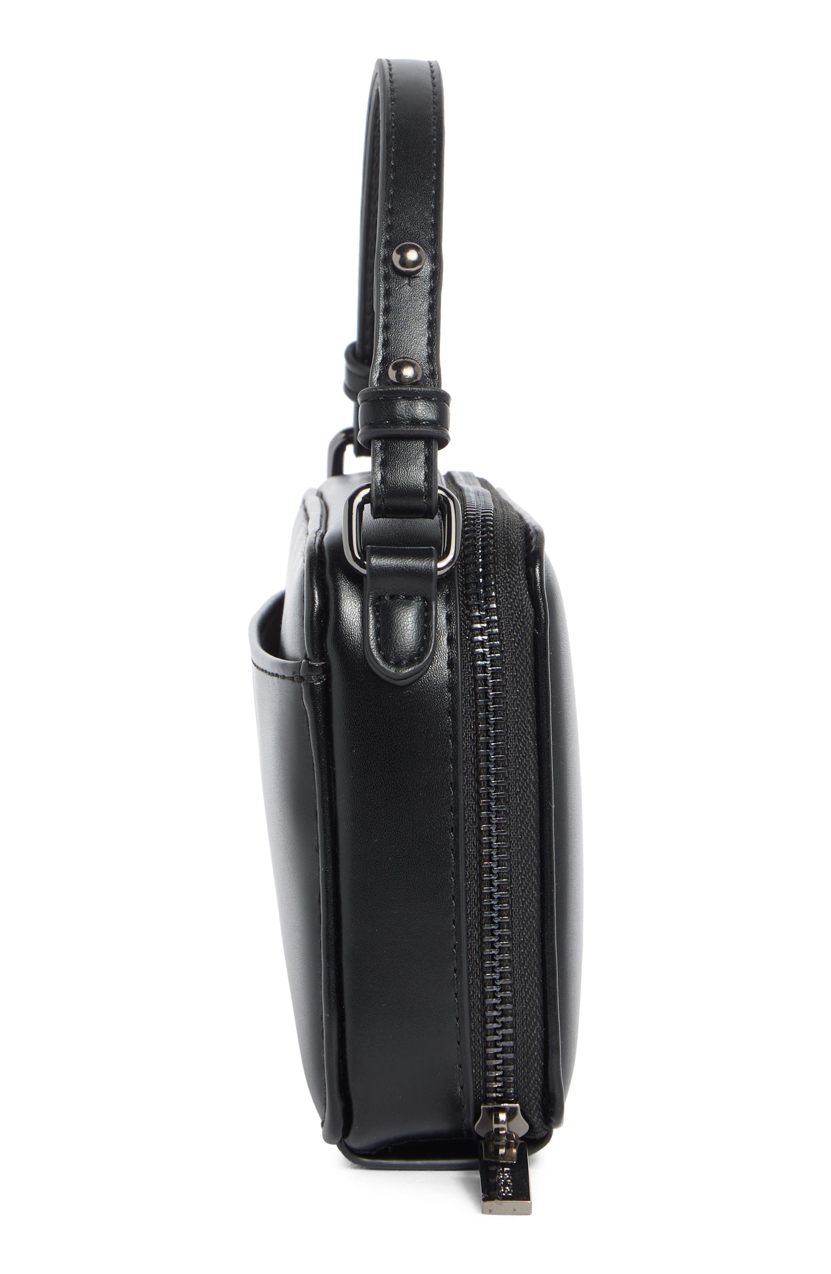 BCBG Slim Top Handle Clutch, Alternate, color, Black