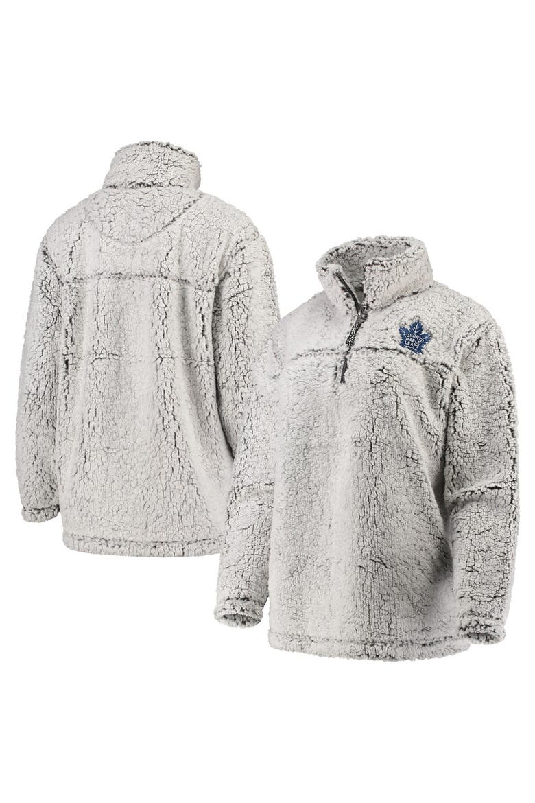 Women's G-III 4Her by Carl Banks Gray Toronto Maple Leafs Sherpa Quarter-Zip Pullover Jacket, Main, color, Gray