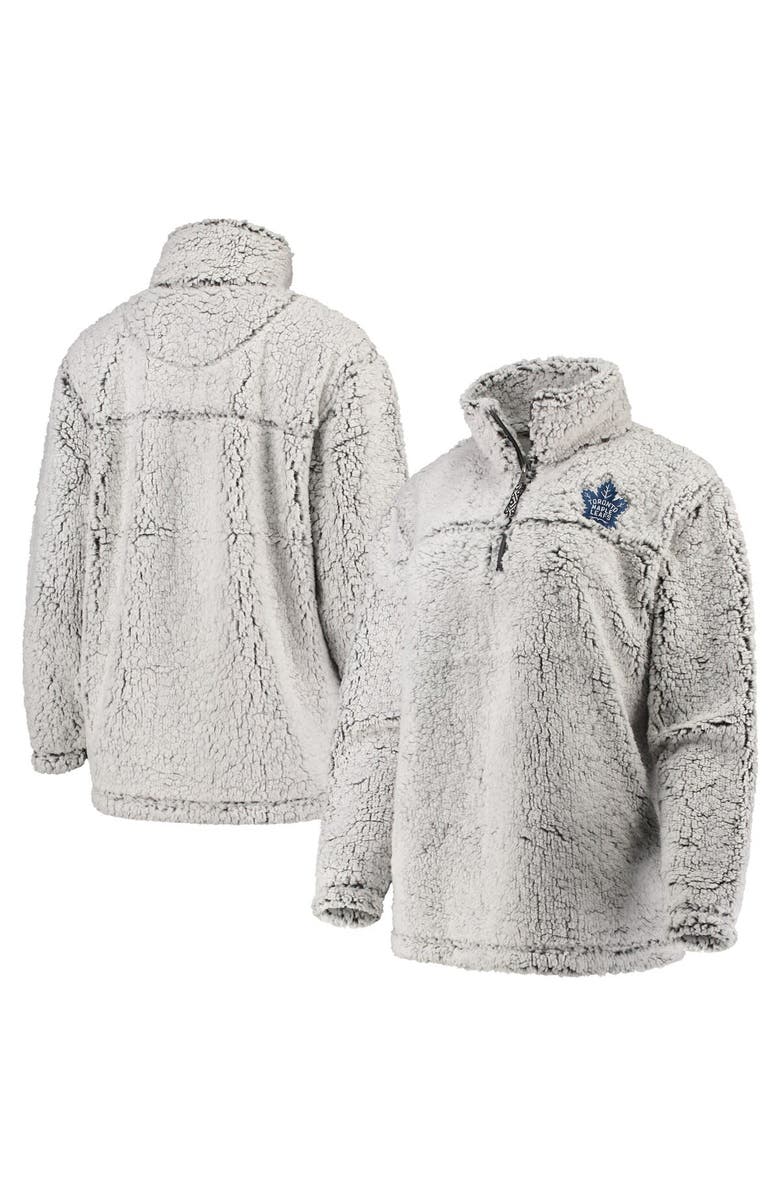 G-III 4HER BY CARL BANKS Women's G-III 4Her by Carl Banks Gray Toronto Maple Leafs Sherpa Quarter-Zip Pullover Jacket, Main, color, Gray