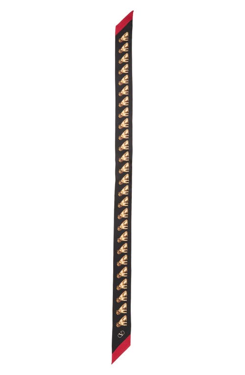 Valentino Garavani Petit Charles Silk Skinny Scarf