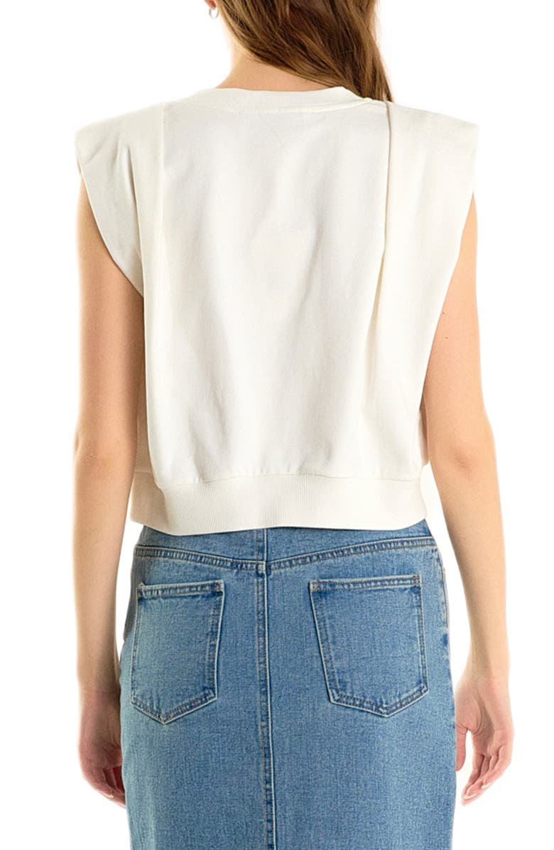 Endless Rose Power Shoulder Sweatshirt Top, Alternate, color, Off White