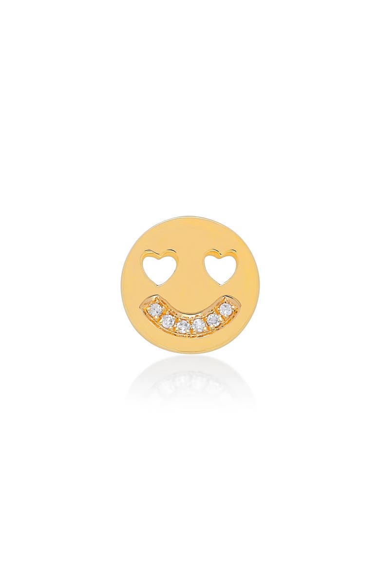 Single Diamond Happiness Stud Earring, Main, color, YELLOW GOLD