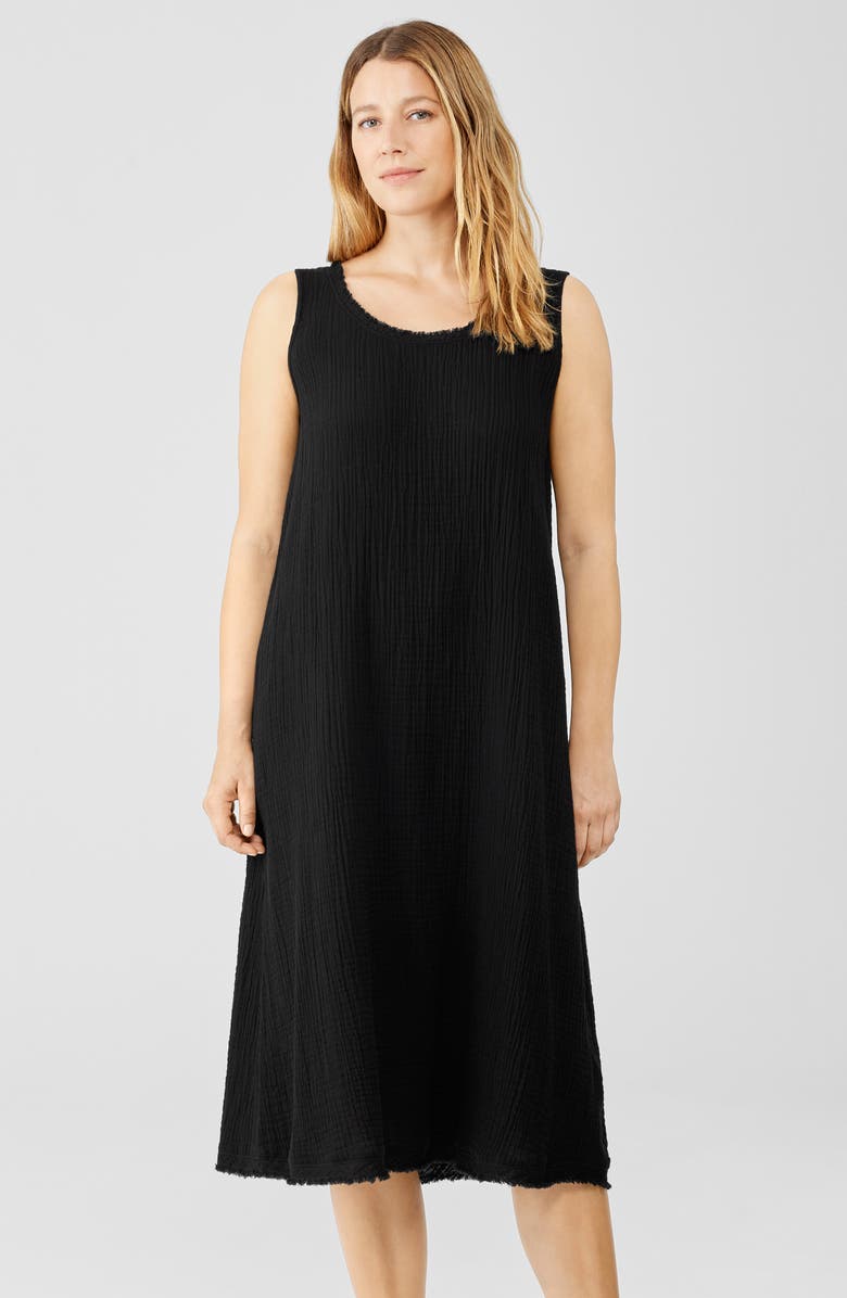 Eileen Fisher Scoop Neck Organic Cotton Midi Tank Dress, Alternate, color,