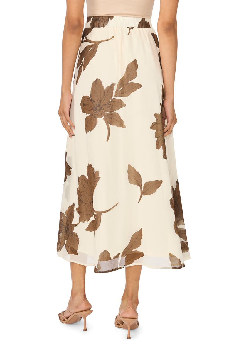 Floral Print Maxi Skirt, Alternate, color, CAFE