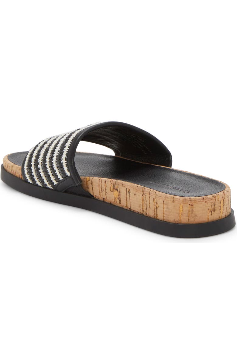 Lucky Brand Dylina Slide Sandal, Alternate, color, Black Multi Raffia