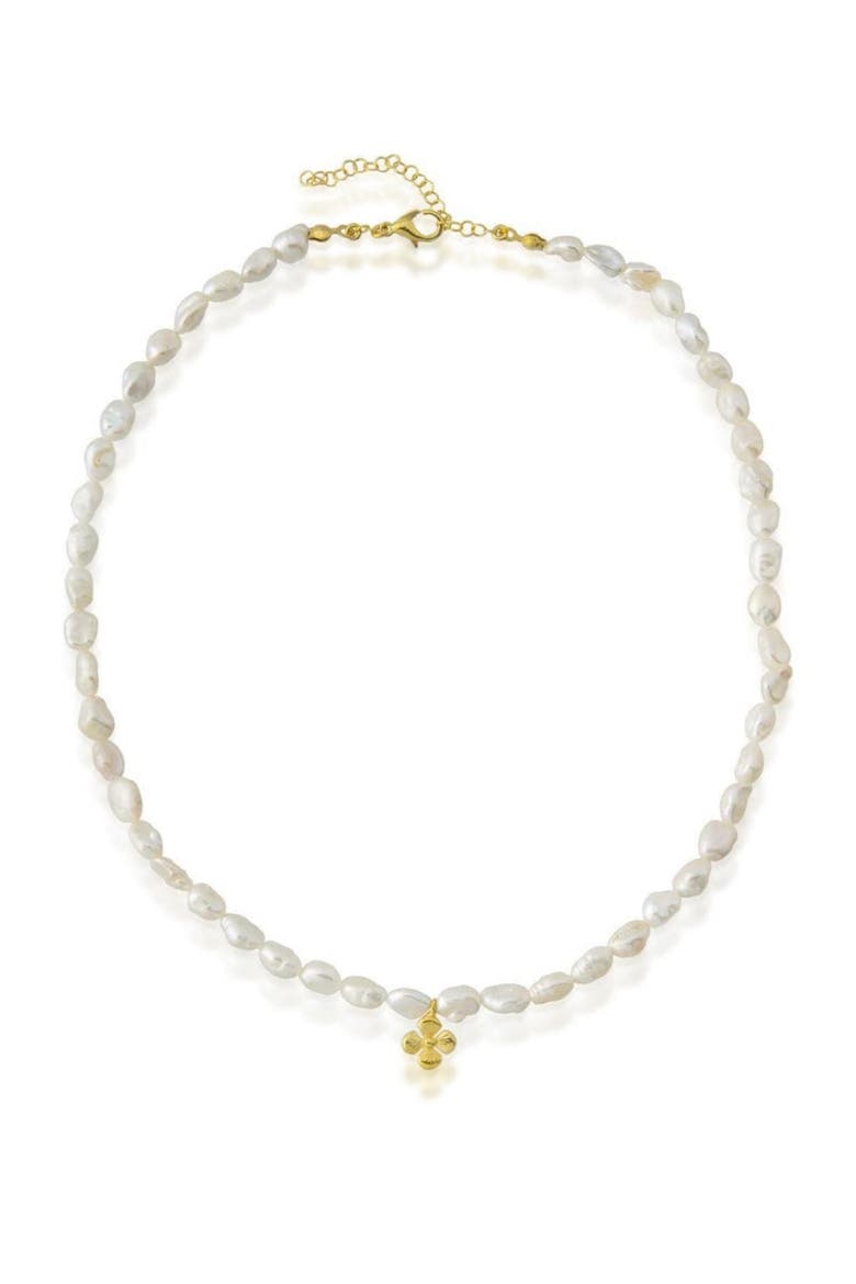 Bambi Pearl Floral Necklace, Main, color, Ivory