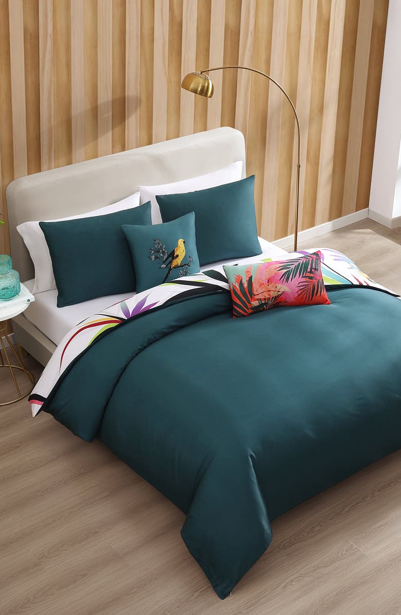 Bebejan Tropical Fusion Reversible Comforter Set, Alternate, color, Green