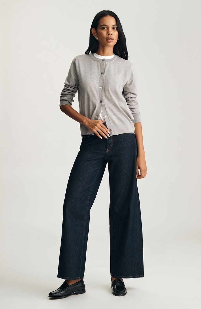 Mavi Jeans Wool Cardigan, Alternate, color, Light Grey Melange