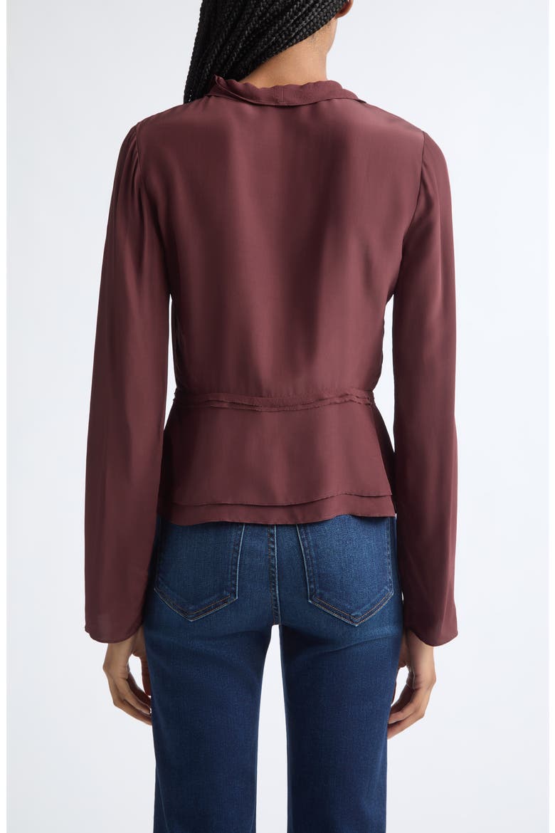 Loralynn Ruffle Blouse, Alternate, color, BURGUNDY