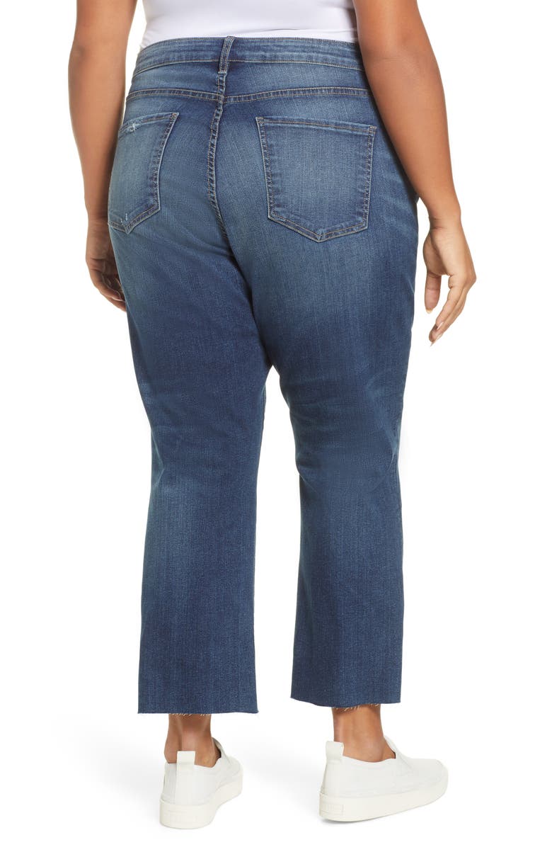 KUT from the Kloth Kelsey High Waist Raw Hem Crop Kick Flare Jeans, Alternate, color,