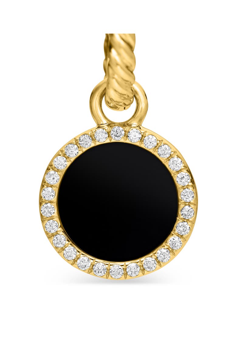 David Yurman Petite DY Elements<sup>®</sup> Drop Earrings in 18K Yellow Gold with Black Onyx and Pavé Diamonds, Alternate, color, 