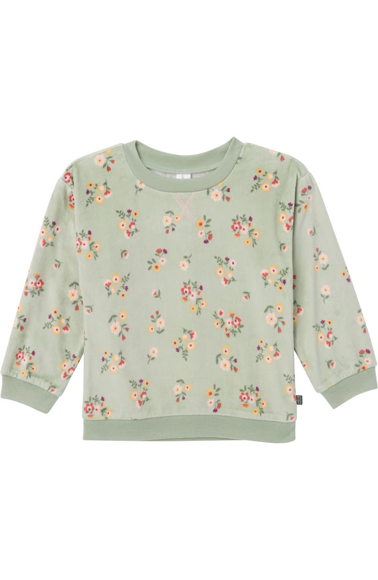 Modern Moments<sup>™</sup> by Gerber Fleece Pajama Top & Pant Set, Alternate, color, Green Flower