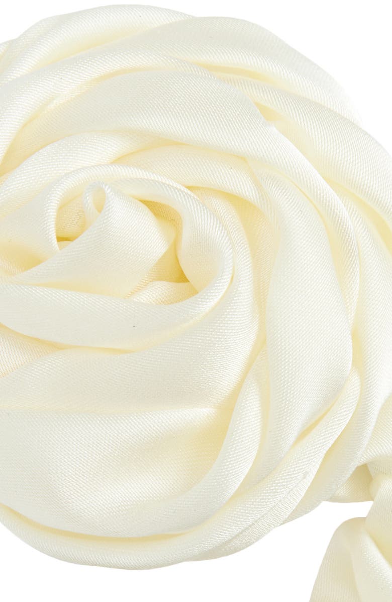 L. Erickson Harper Rosette Satin Scrunchie, Alternate, color, White