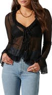 ASTR the Label Lace Front Tie Bed Jacket