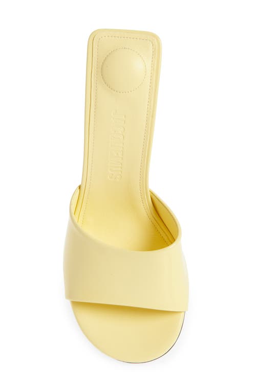 Jacquemus Cubisto Italian Kitten Heel Mules In Light Yellow 210