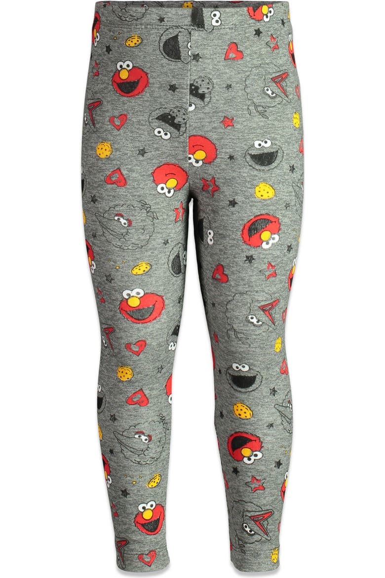 Glitter 2-Piece T-Shirt and Leggings Set, Alternate, color, Red Elmo Heather Grey