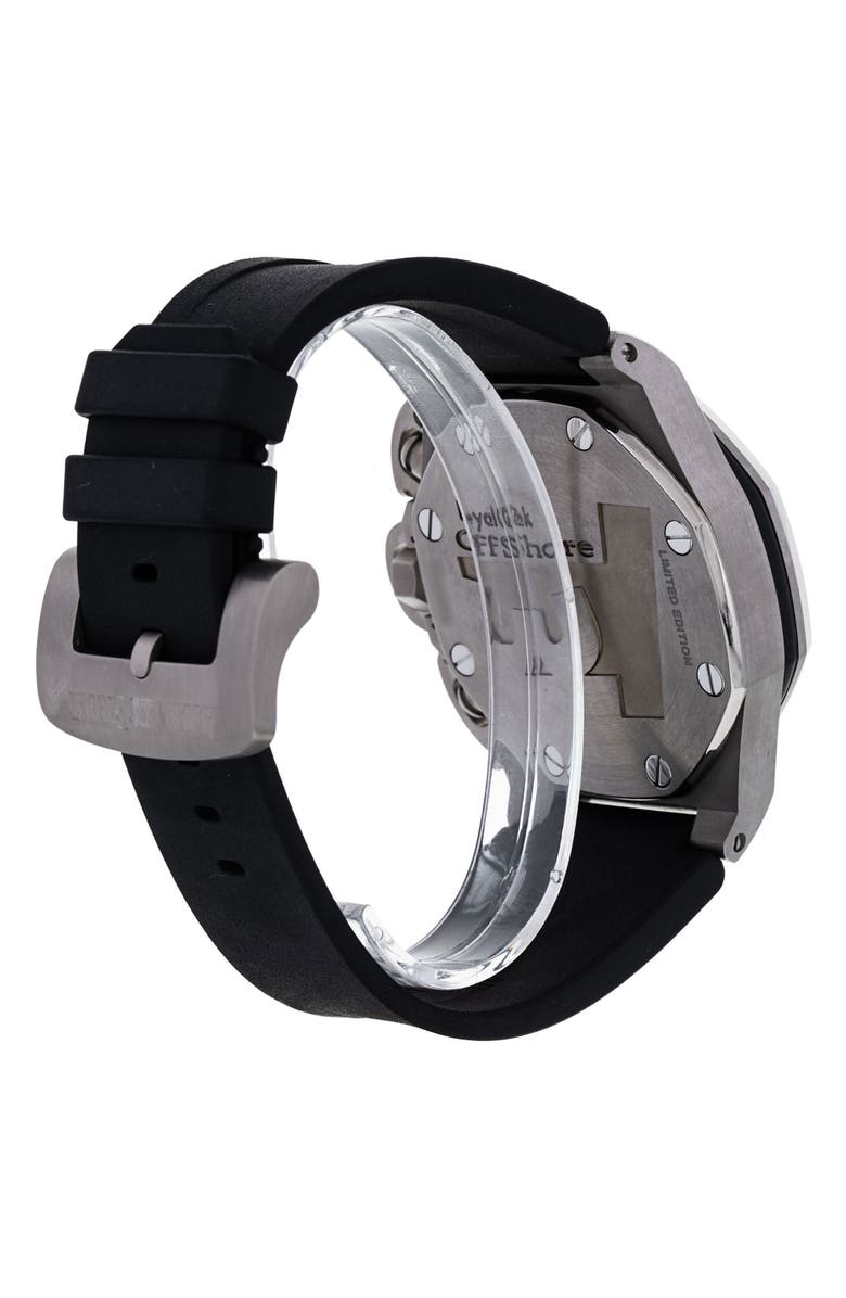 Watchfinder & Co. Audemars Piguet Preowned 2006 Royal Oak Offshore 25863TI.00.A001CU.01 Rubber Strap Watch, 48mm, Alternate, color, Black / Silver