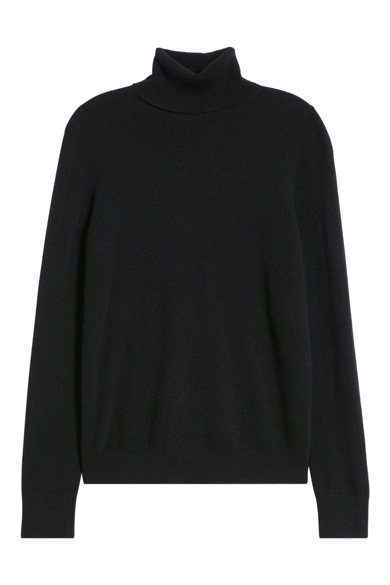 Classic Cashmere Turtleneck Sweater, Alternate, color, BLACK ROCK