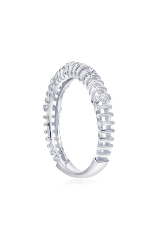 Simona Cubic Zirconia Wire Ring In Silver