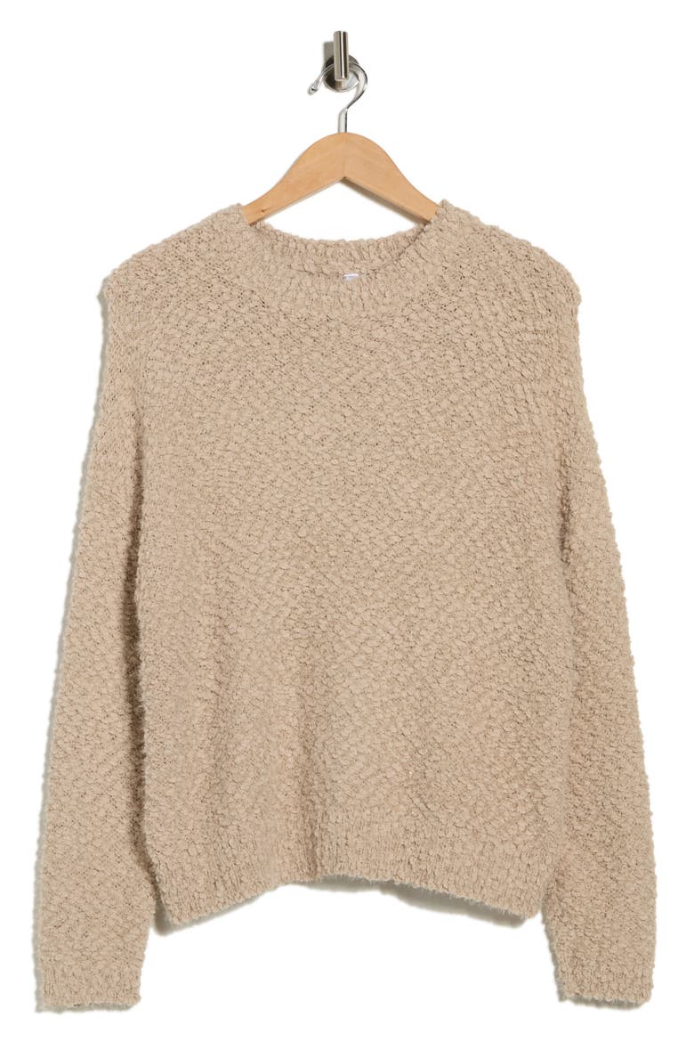 Bouclé Knit Sequin Pullover Sweater, Alternate, color, TAUPE