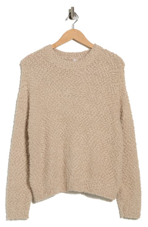 Bouclé Knit Sequin Pullover Sweater