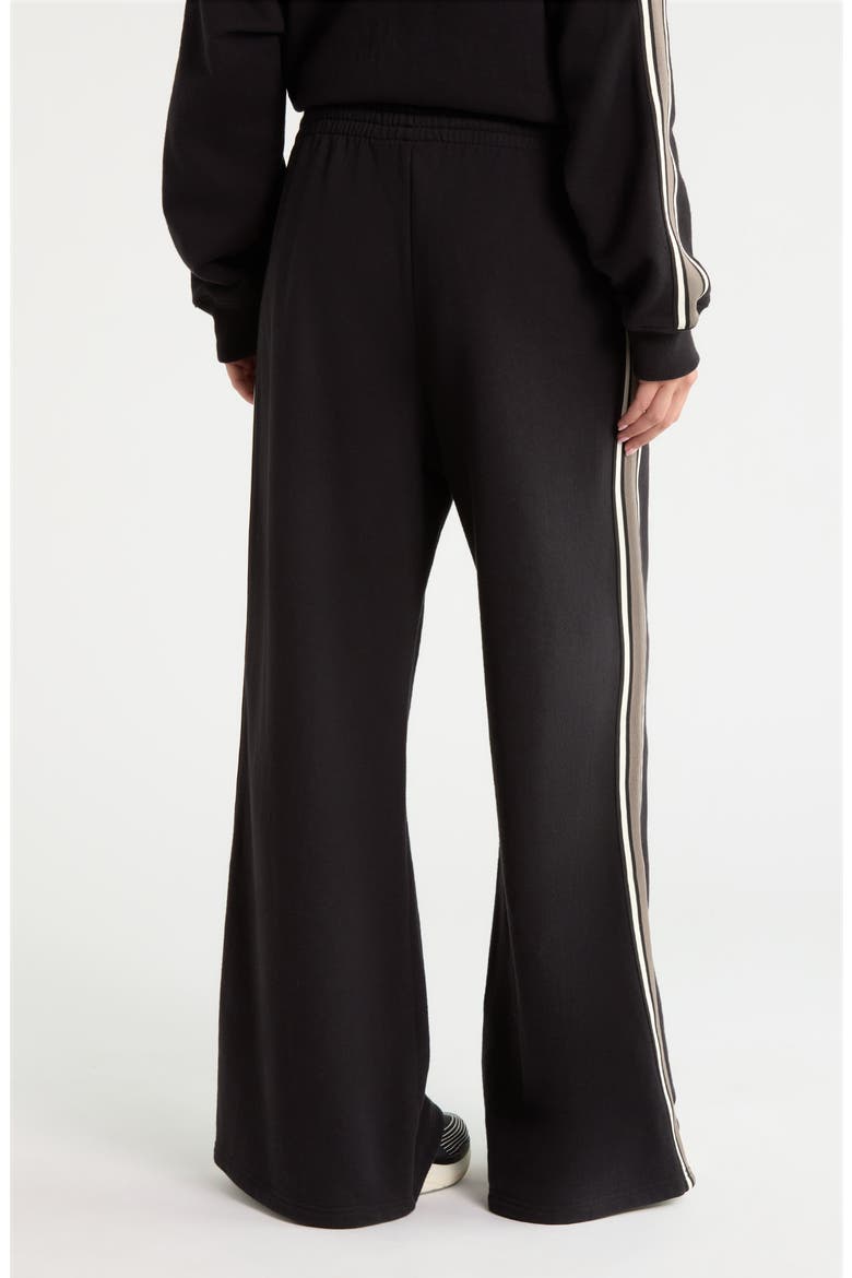 Dallas Wide Leg French Terry Pants, Alternate, color, BLACK/ LENTIL