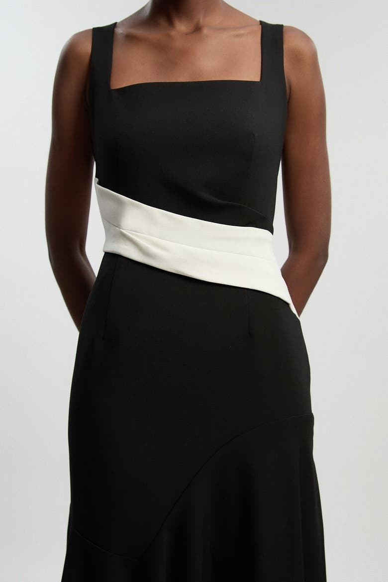 Strappy Asymmetric Maxi Dress, Alternate, color, Mono